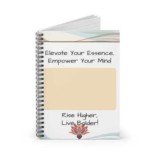 Elevate Your Essence Blank Spiral Notebook - Ruled Line