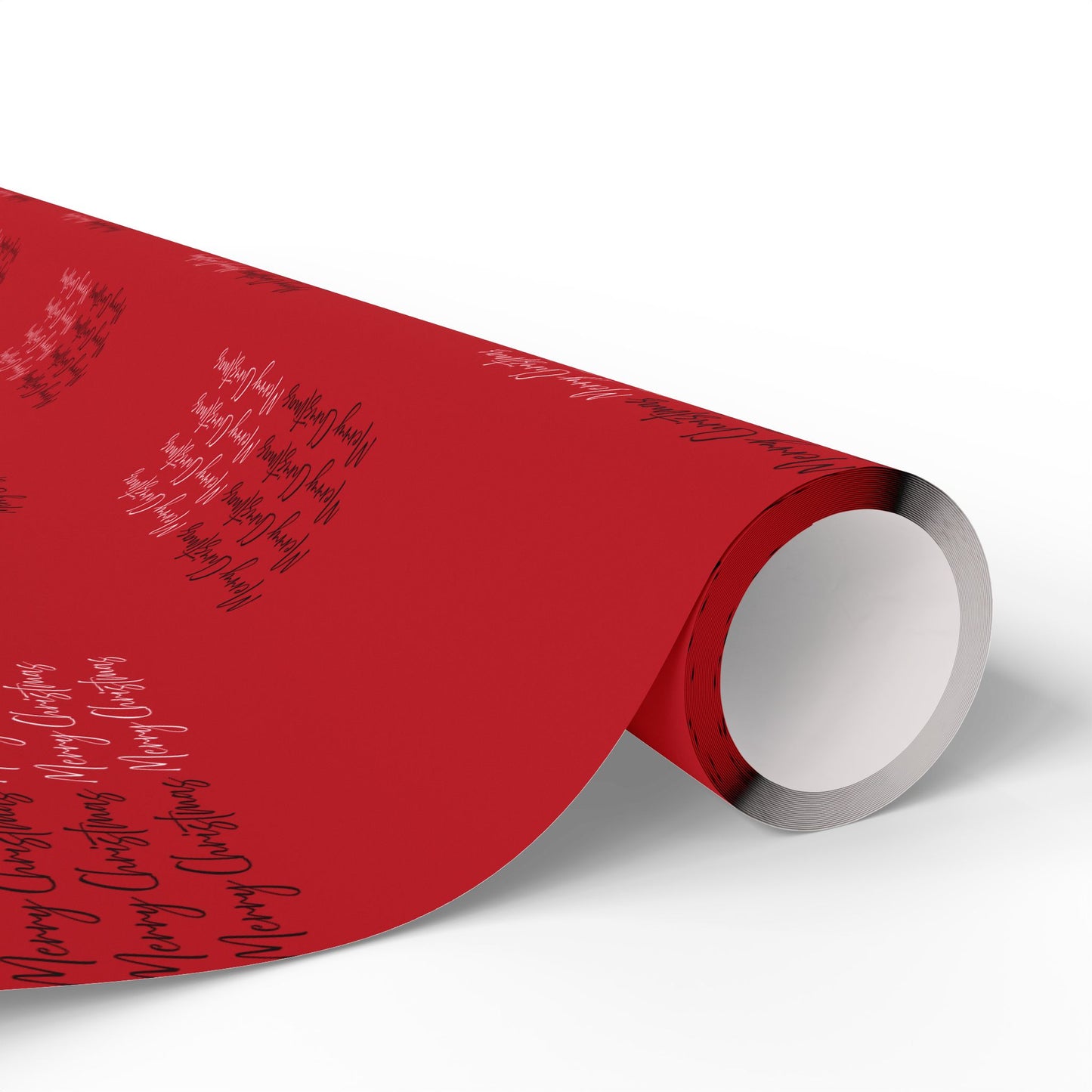 Merry Christmas Wrapping Paper - Festive Red with Black Script