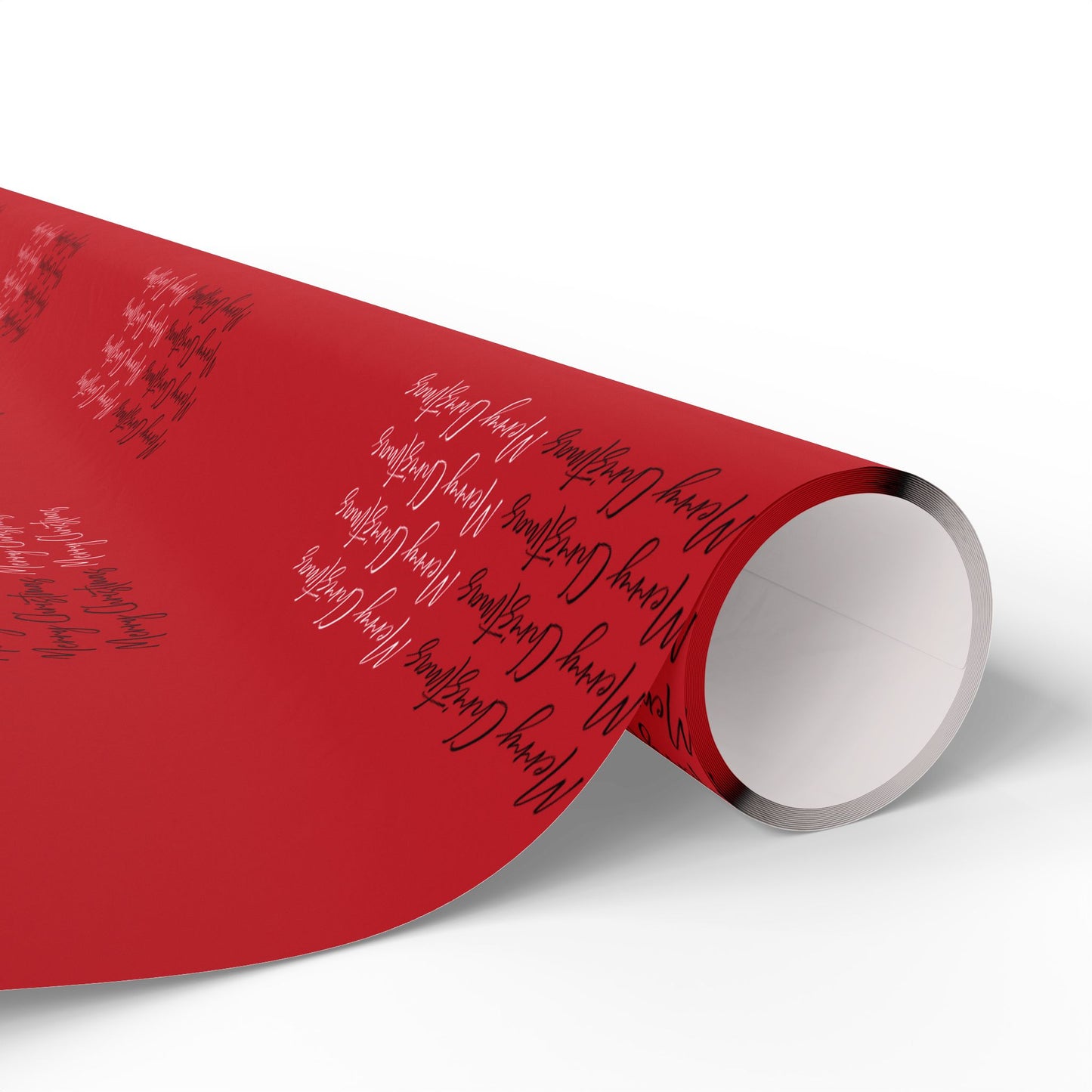 Merry Christmas Wrapping Paper - Festive Red with Black Script