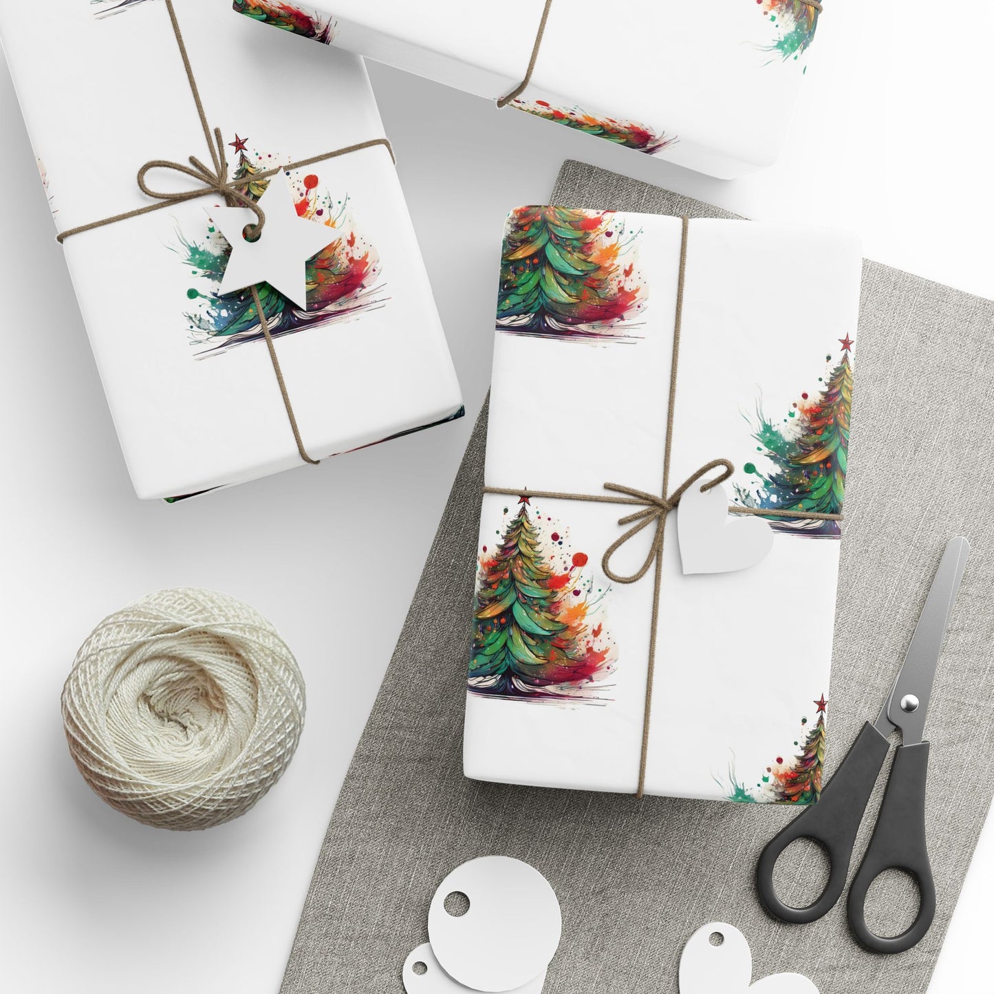 Colorful Christmas Tree Gift Wrapping Paper