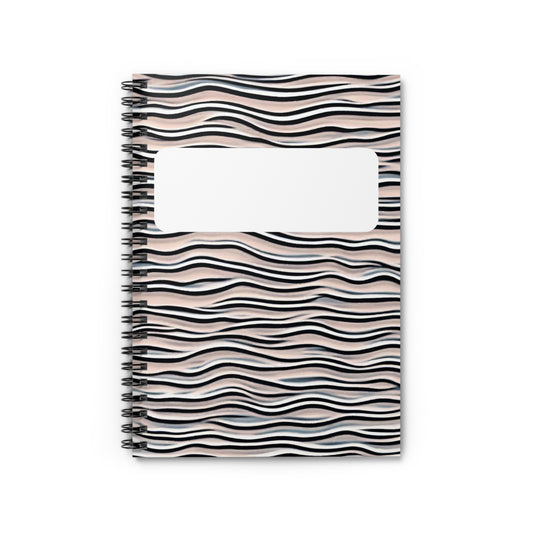 Textured Wave Blank Spiral Notebook - Ruled Line
