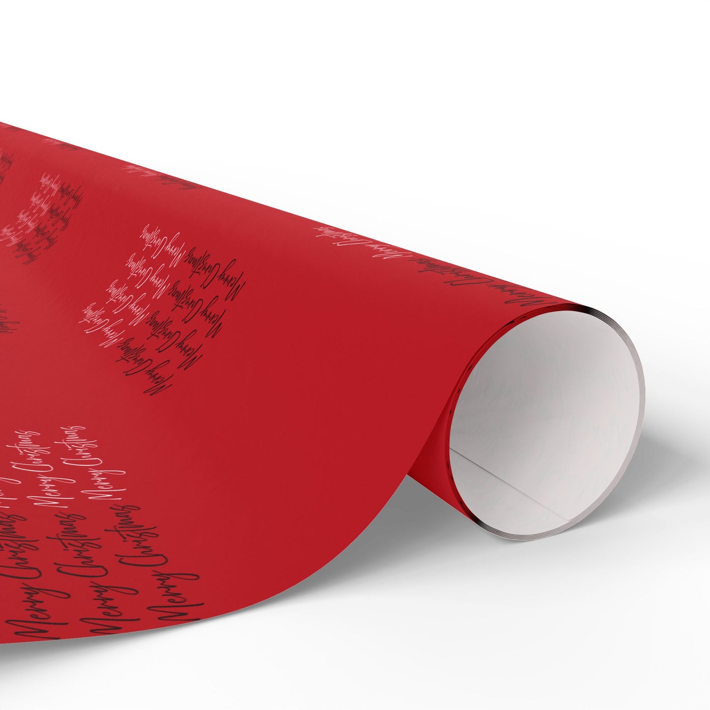 Merry Christmas Wrapping Paper - Festive Red with Black Script