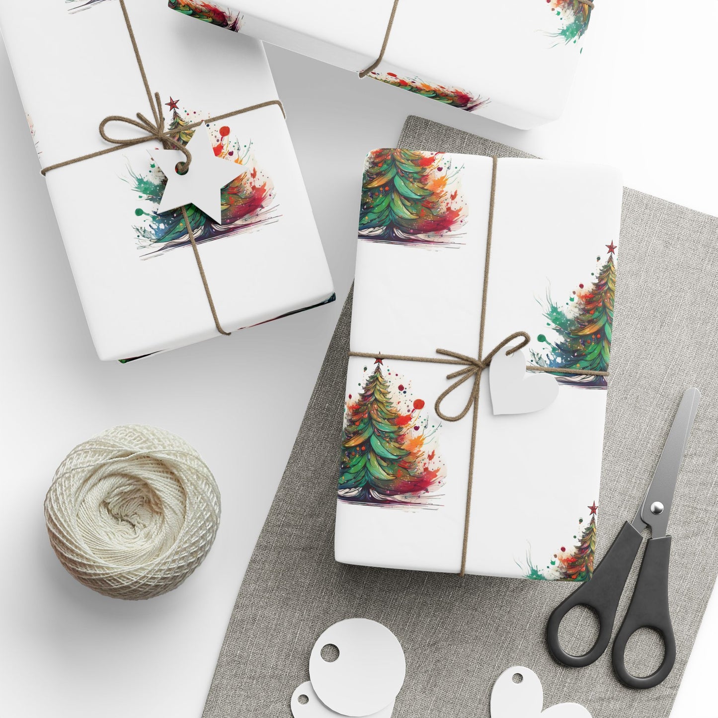 Colorful Christmas Tree Gift Wrapping Paper